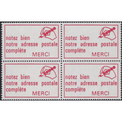 Vignette de propagande Adresse Postale bloc de 4 neuf**.