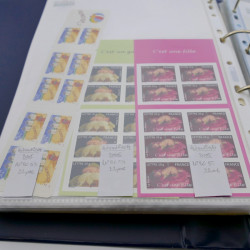 Lot de carnets, feuillets de timbres de France 1968-2005 neufs** en un album.