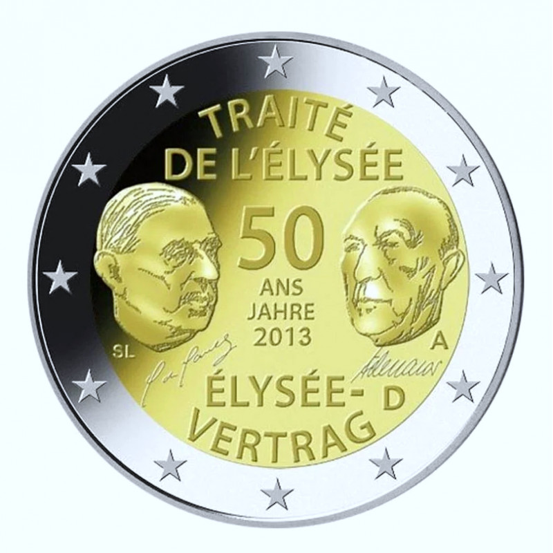 2 euros commémoratif Allemagne 2013, Traitée de l'Elysée.