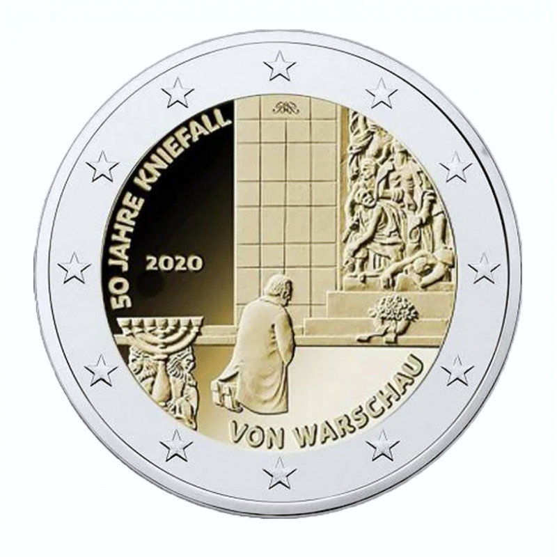 2 euros commémoratif Allemagne 2020 - Génuflexion de Varsovie.