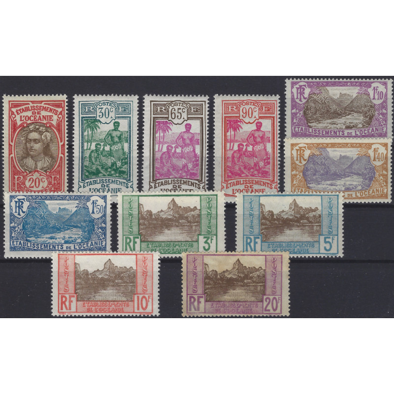 Océanie Française timbres N°69-79 série Tahitiens neuf*.