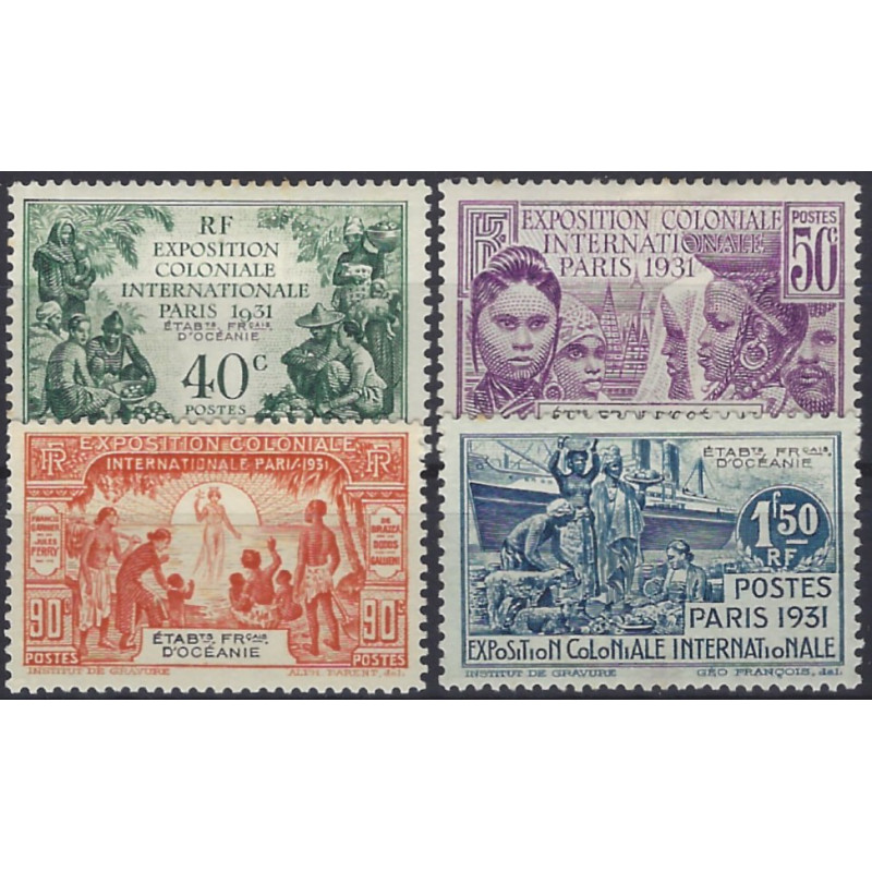 Océanie Française timbres N°80-83 série expo coloniale de Paris neuf*.