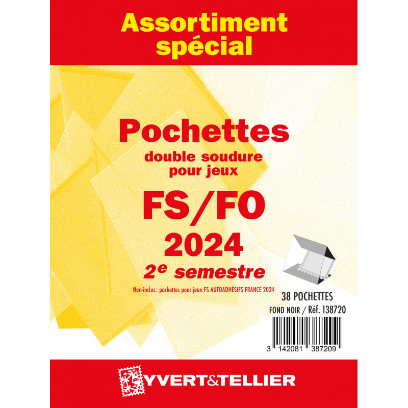 Assortiment de pochettes pour jeux FO/FS France 2024 deuxième semestre.