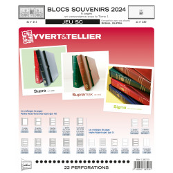 Jeux SC France blocs souvenirs 2024 avec pochettes de protection.