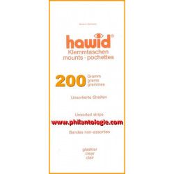 Assortiment de 200 grammes bandes transparentes Hawid pour timbres.