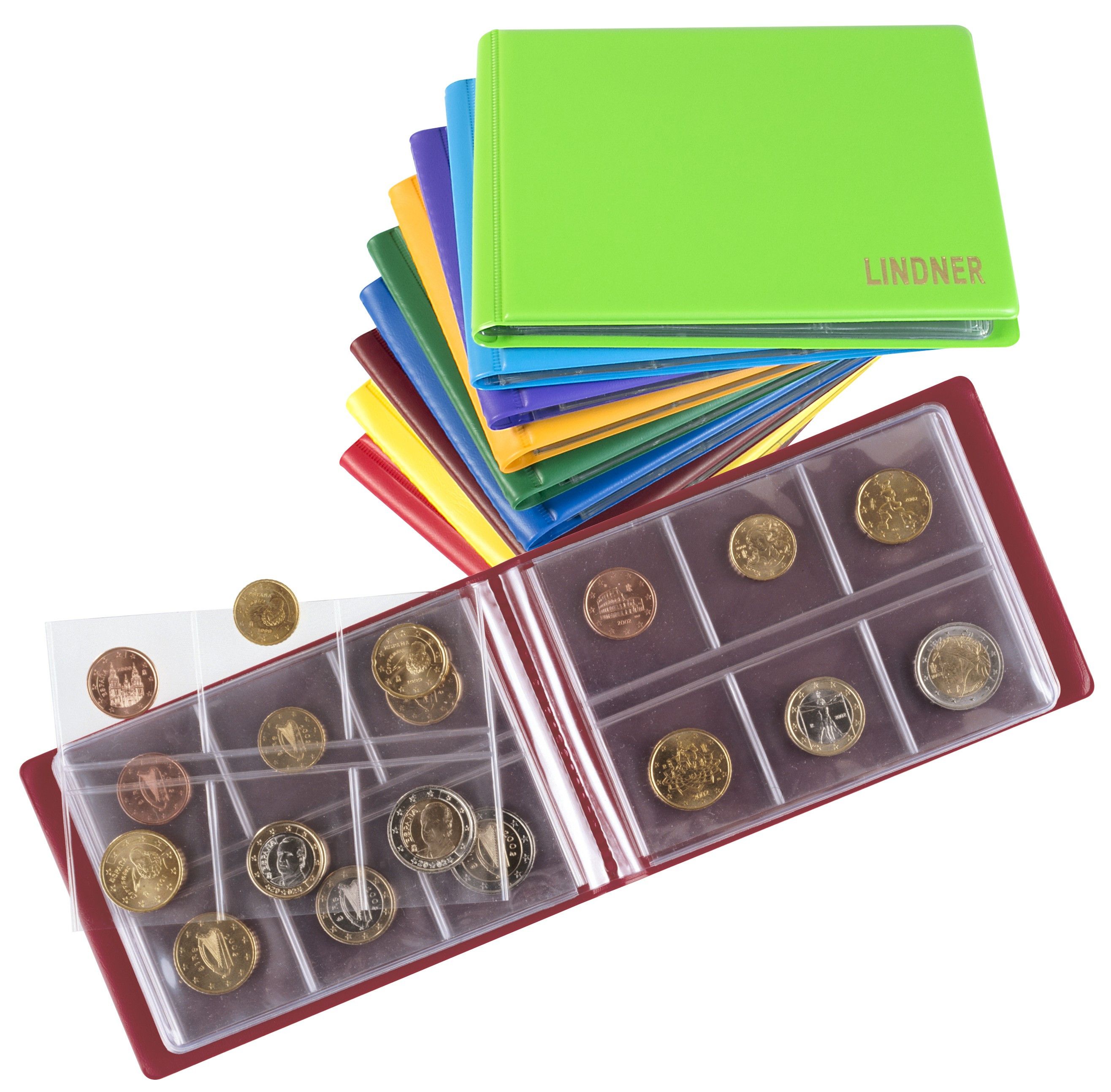 Classeur numismatique + 5 feuilles plastique - 24,5x25 cm
