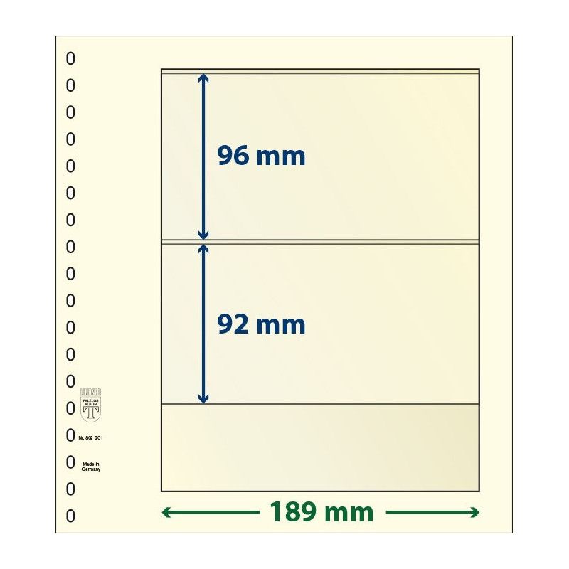 Feuille neutre Lindner-T à 2 bandes. (802 201)