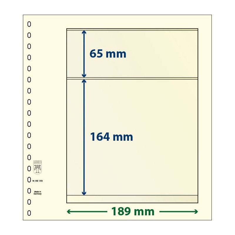 Feuille neutre Lindner-T à 2 bandes. (802 203)