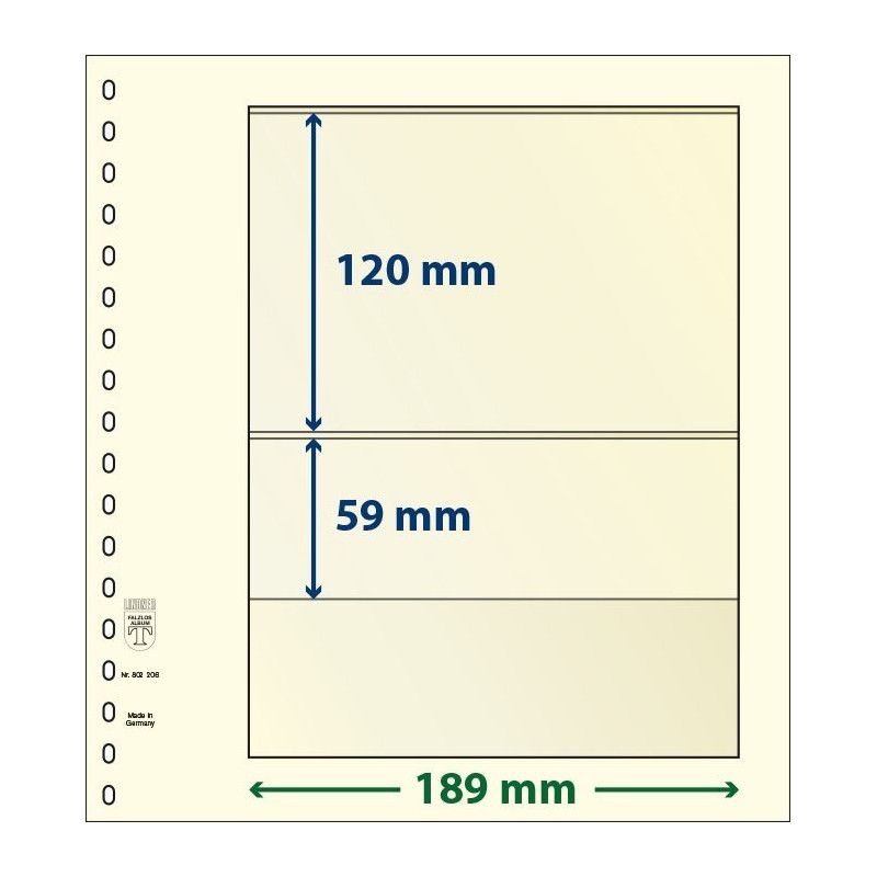 Feuille neutre Lindner-T à 2 bandes. (802 206)