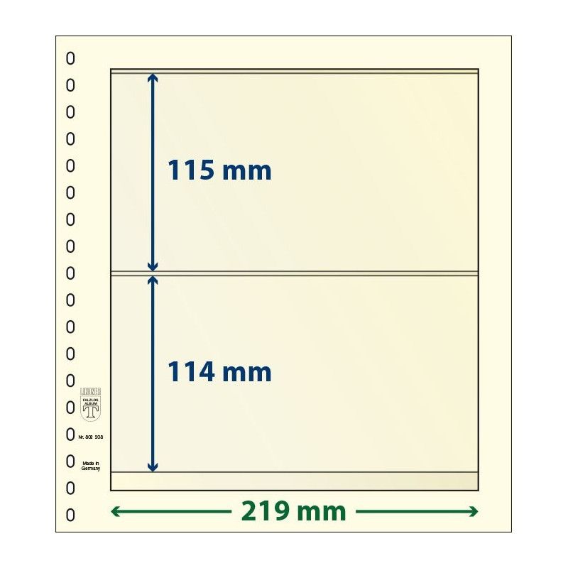 Feuille neutre Lindner-T à 2 bandes. (802 208)