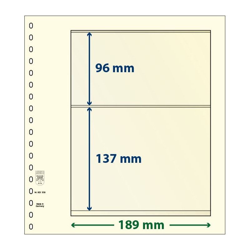 Feuille neutre Lindner-T à 2 bandes. (802 209)