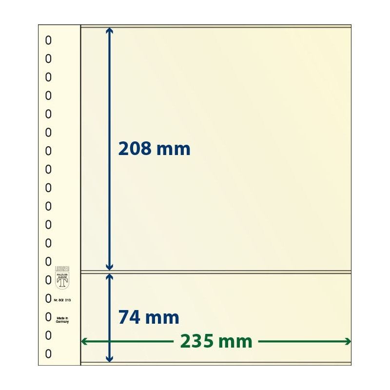 Feuille neutre Lindner-T à 2 bandes. (802 213)