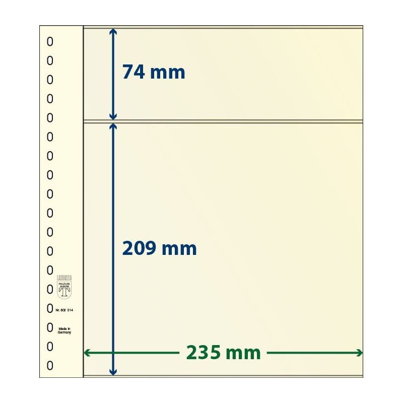 Feuille neutre Lindner-T à 2 bandes. (802 214)