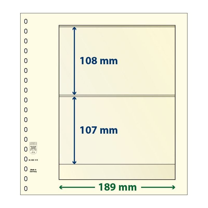 Feuille neutre Lindner-T à 2 bandes. (802 215)