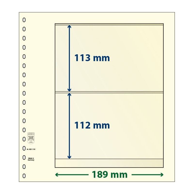 Feuille neutre Lindner-T à 2 bandes. (802 216)