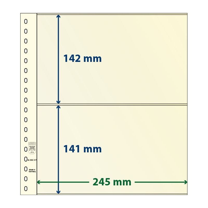 Feuille neutre Lindner-T à 2 bandes. (802 217)