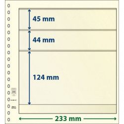 Feuille neutre Lindner-T à 3 bandes. (802 311)