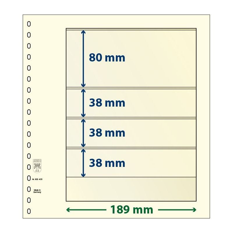 Feuille neutre Lindner-T à 4 bandes. (802 405)