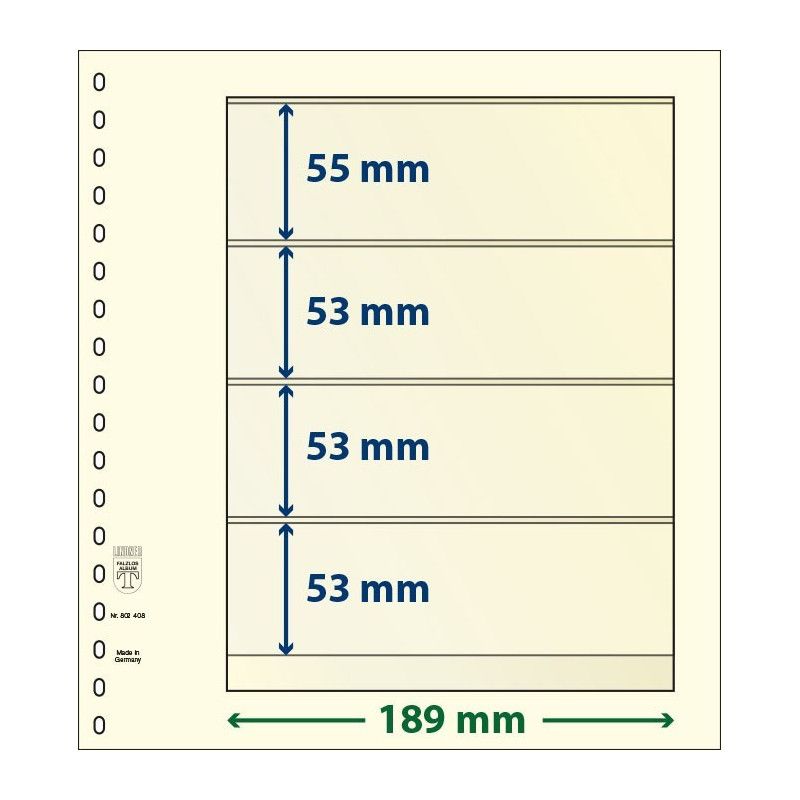 Feuille neutre Lindner-T à 4 bandes. (802 408)