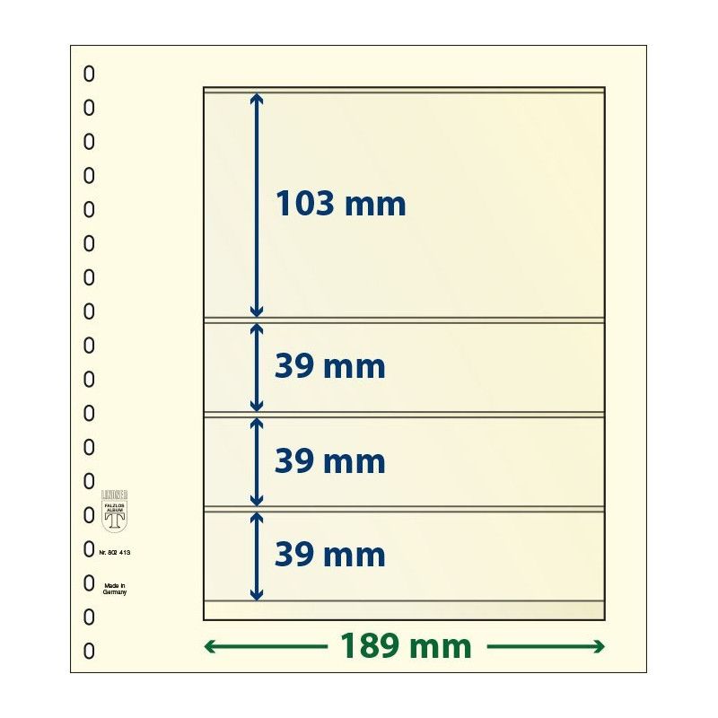 Feuille neutre Lindner-T à 4 bandes. (802 413)