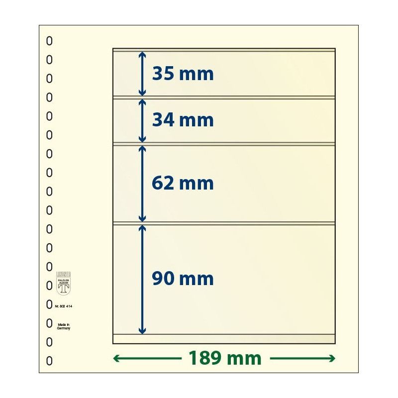 Feuille neutre Lindner-T à 4 bandes. (802 414)