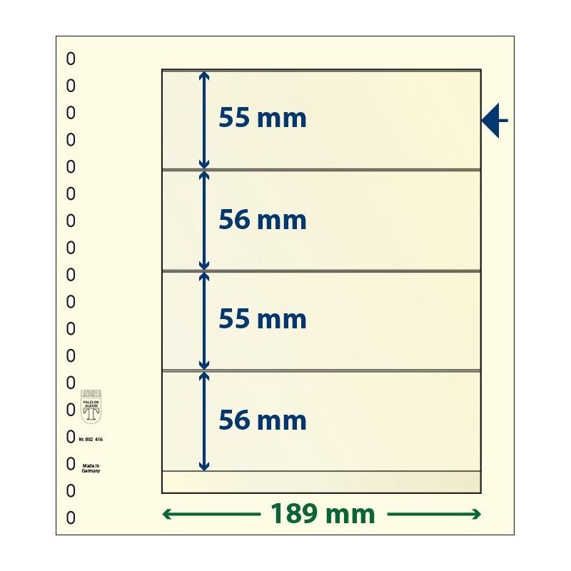 Feuille neutre Lindner-T à 4 bandes. (802 420)