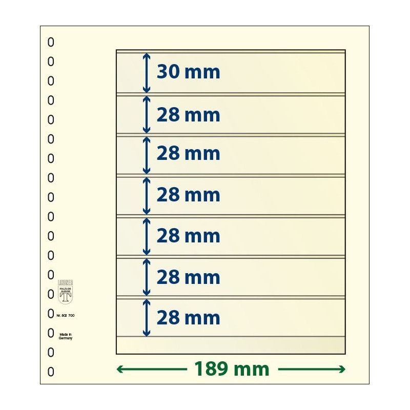 Feuille neutre Lindner-T à 7 bandes. (802 700)