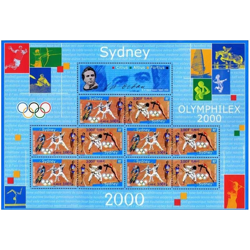 Bloc-feuillet de timbres N°31A Jeux Olympiques Sydney neuf**.