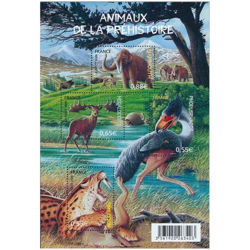 Bloc-feuillet de timbres N°119 Animaux de la préhistoire neuf**.