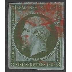 Empire non dentelé timbre de France N° 11 oblitéré cachet rouge des imprimées.