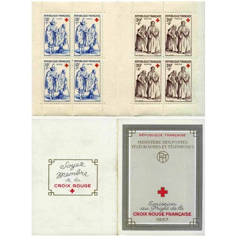 Carnet de timbres Croix-Rouge 1957 neuf**.