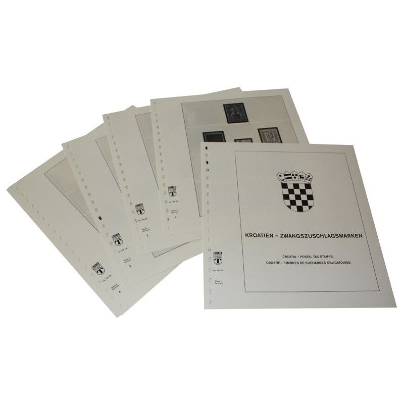 Feuilles préimprimées Lindner-T Croatie Timbres de surcharge obligatoire 1991-2008.