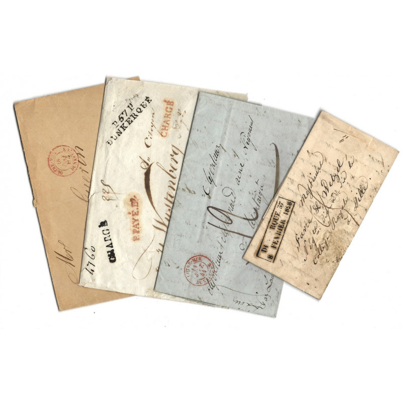 Lot de 4 marques postales Dunkerque TB / SUP.