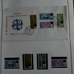 Collection historique des timbres Europa 1971-1975 en album Cérès.