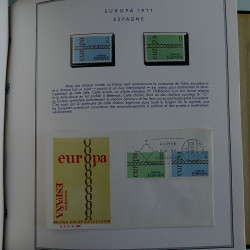 Collection historique des timbres Europa 1971-1975 en album Cérès.