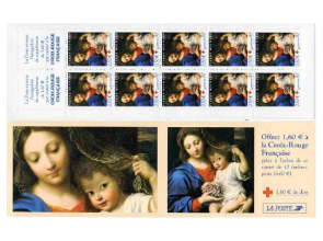 Carnets de timbres de France émis au profit de la Croix-Rouge Française.
