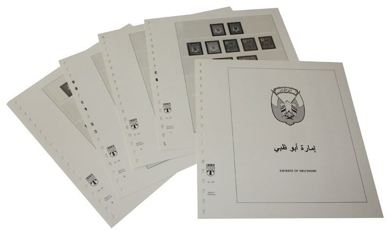 Album Lindner-T pour collectionner les timbres d'Abu Dhabi.