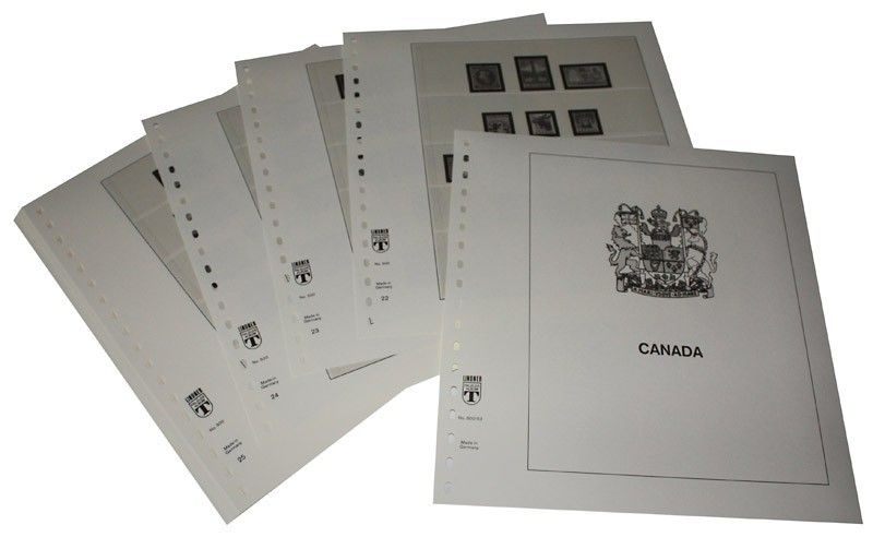 Albums préimprimées Lindner-T pour collectionner les timbres de Canada.