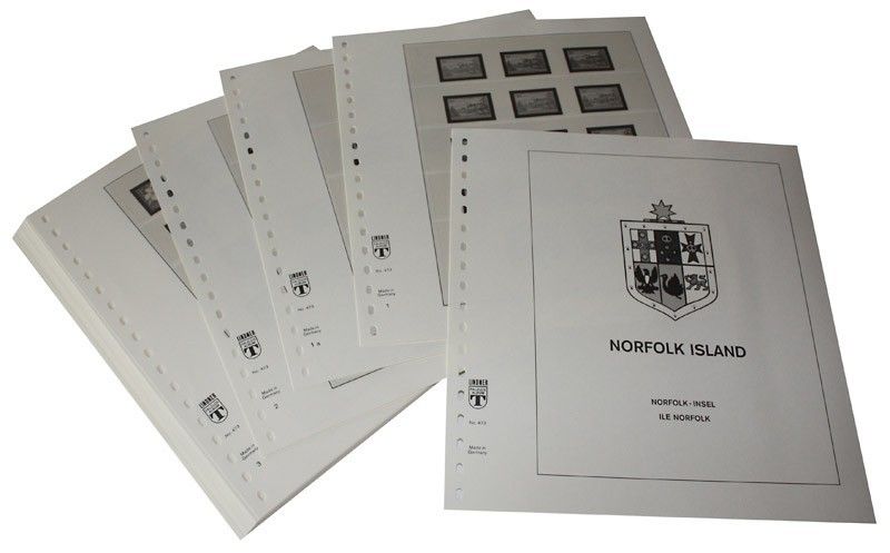 Albums Lindner-T pour collectionner les timbres d’île Norfolk.