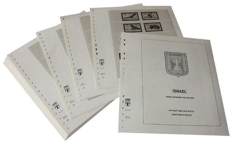 Albums pré imprimées Lindner-T pour collectionner les timbres d’Israël.