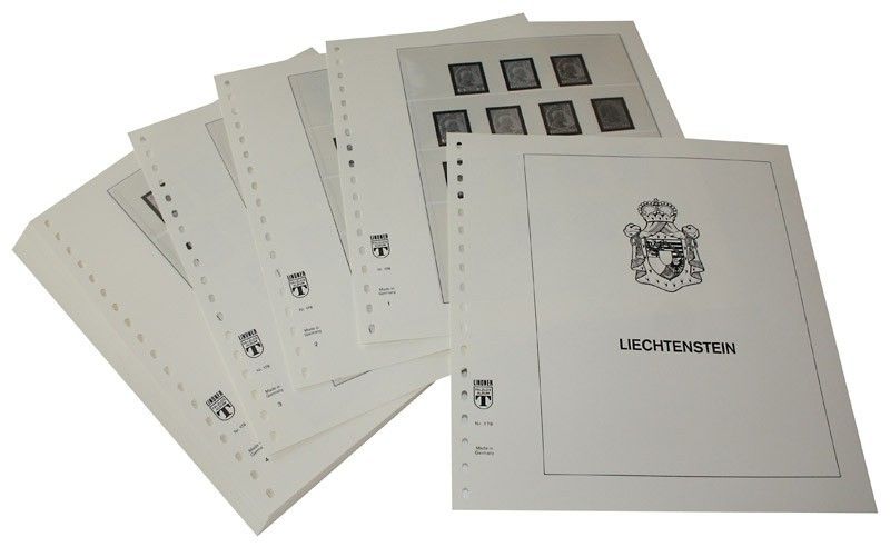 Albums pré imprimées Lindner-T pour collectionner les timbres de Liechtenstein.