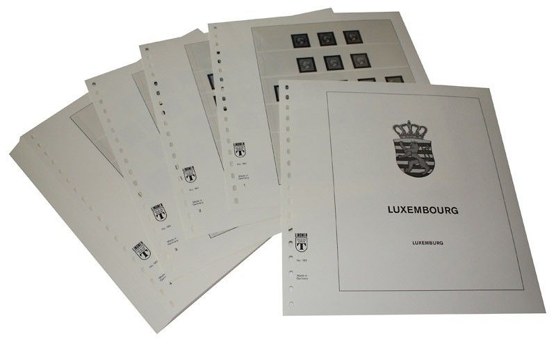 Albums pré imprimées Lindner-T pour collectionner les timbres de Luxembourg parus jusqu'à nos jours.