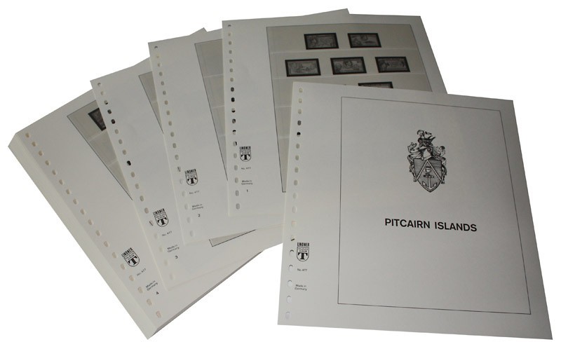 Albums pré imprimées Lindner-T pour collectionner les timbres de Pitcairn parus jusqu'à nos jours,