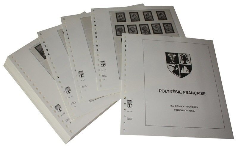 Albums Lindner-T pour collectionner les timbres de Polynésie Française.