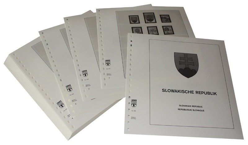 Albums Lindner-T pour collectionner les timbres de Slovaquie parus jusqu'à nos jours.