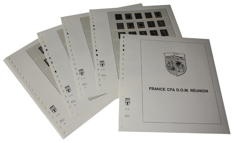 Albums Lindner-T pour collectionner les timbres de Réunion CFA D.O.M. parus jusqu'à nos jours