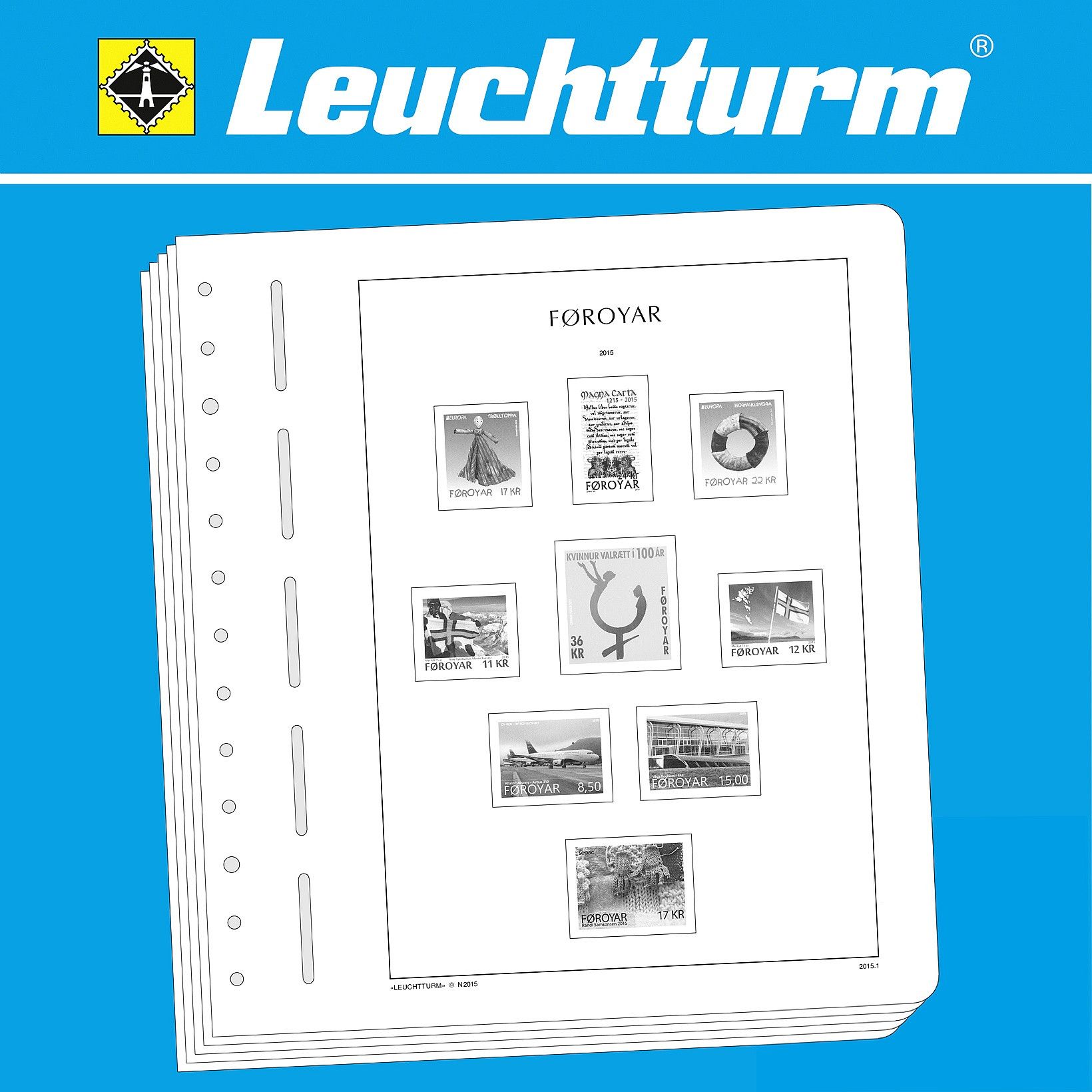 Albums pré imprimés Leuchtturm Iles Féroé pour collection de timbres.