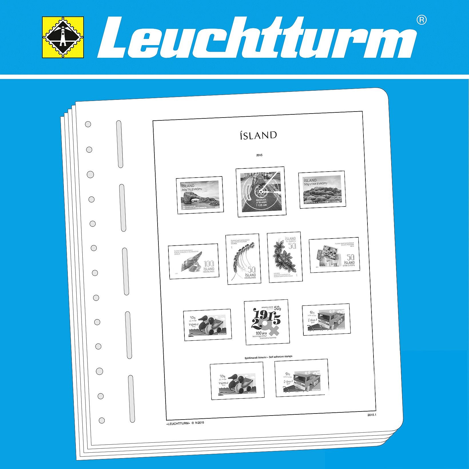 Albums pré imprimés Leuchtturm Islande pour collection de timbres.