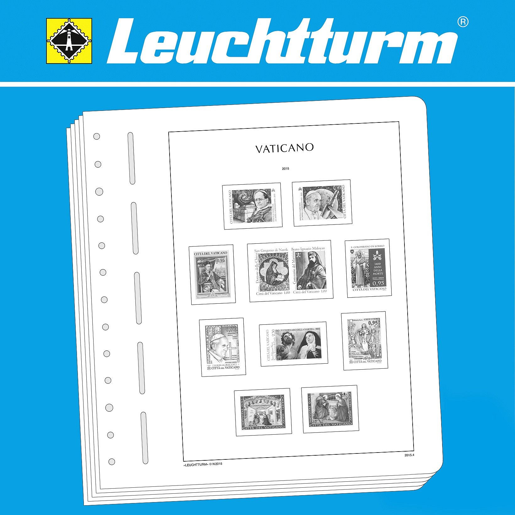 Albums pré imprimés Leuchtturm Vatican pour collection de timbres.