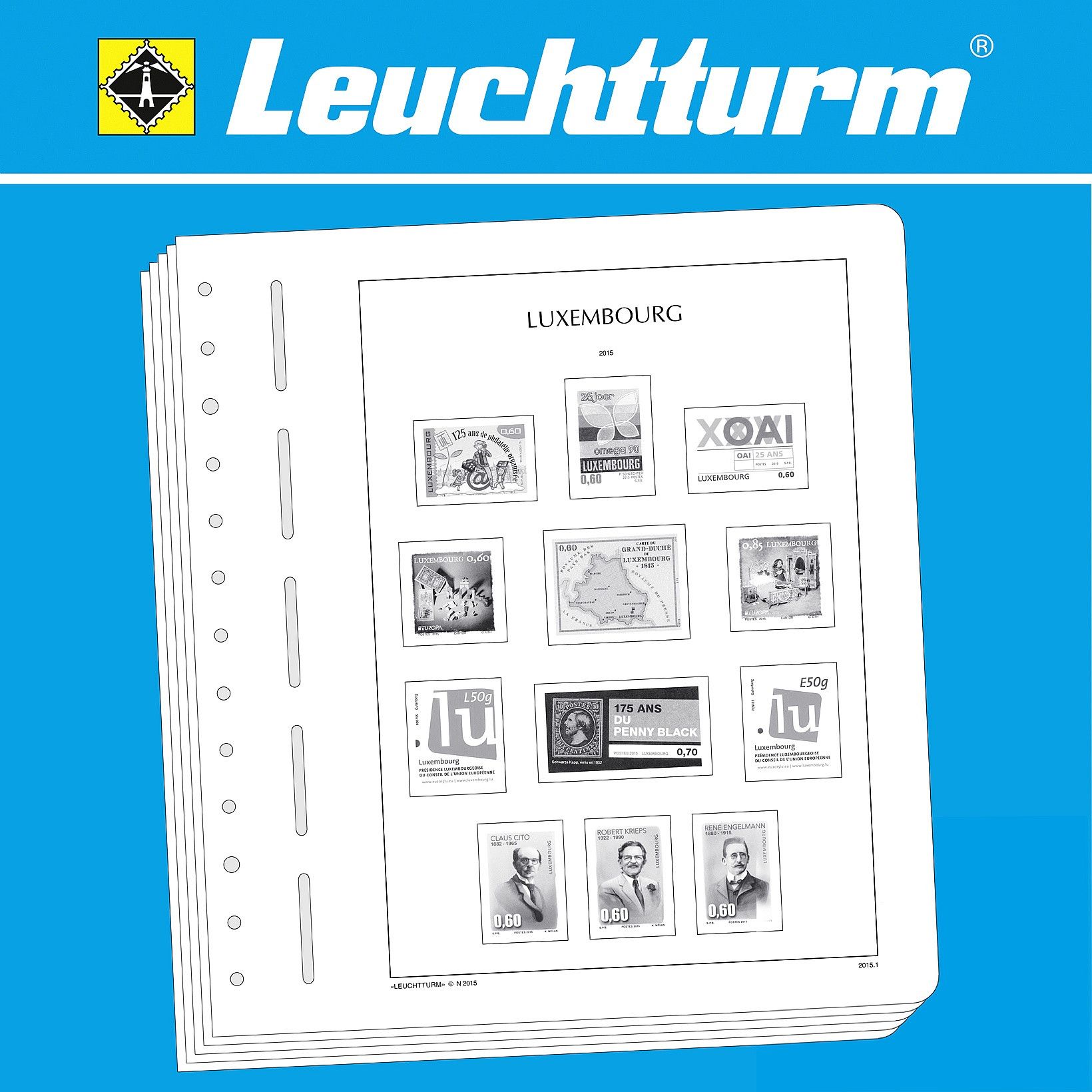 Albums pré imprimés Leuchtturm Luxembourg pour collection de timbres.